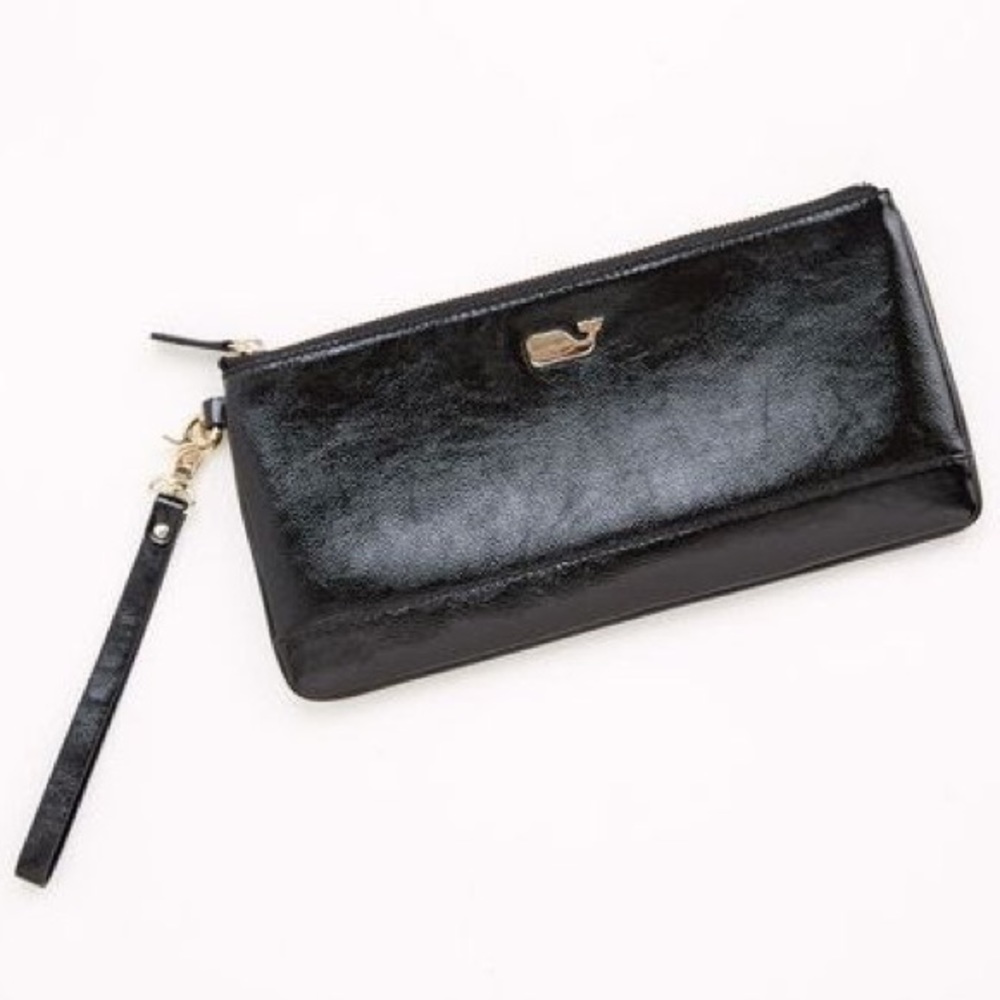 Vineyard Vines Leather Black Clutch